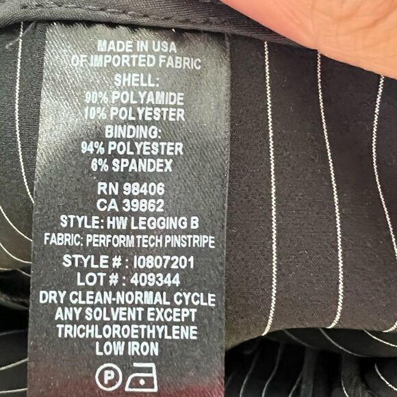 Theory Black/White Pinstripe Perform High Waisted Split Hem Pants Size 6 - Picture 11 of 11